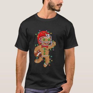 Funny Gingerbread Playing American Football Christ T-Shirt