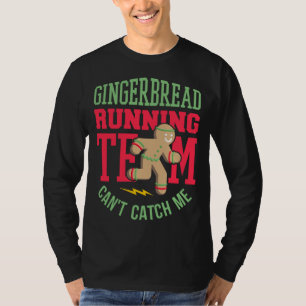 Funny Gingerbread Running Team Christmas T-Shirt