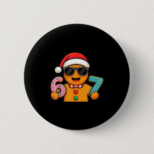 Funny Gingerbread Six Seven 67 Ice Cream Drip Chri 6 Cm Round Badge