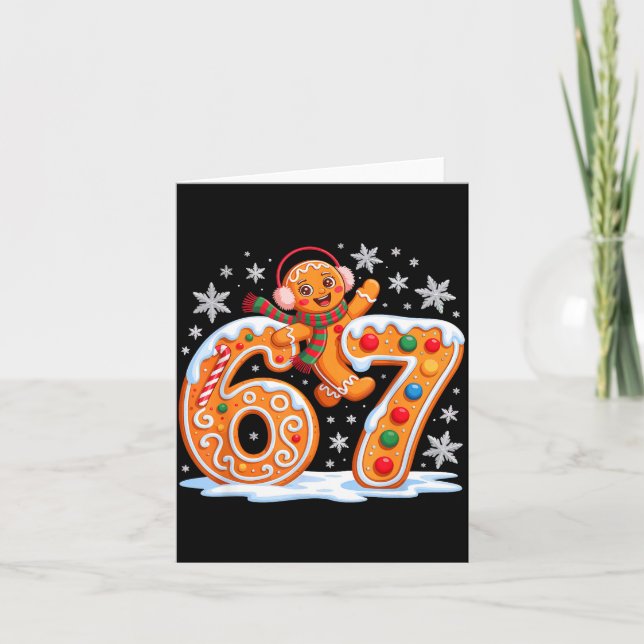 Funny Gingerbread Six Seven 67 Ice Cream Drip Chri Card (Front)