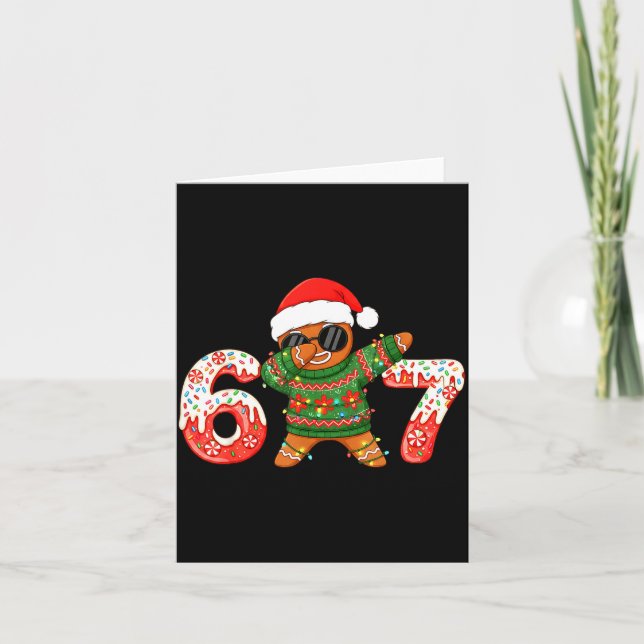Funny Gingerbread Six Seven 67 Ice Cream Drip Chri Card (Front)