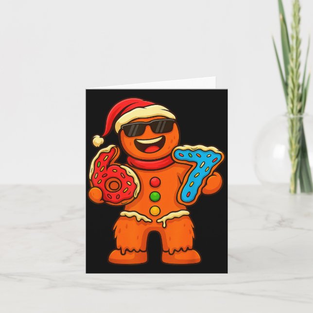 Funny Gingerbread Six Seven 67 Ice Cream Drip Chri Card (Front)