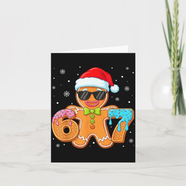 Funny Gingerbread Six Seven 67 Ice Cream Drip Chri Card (Front)