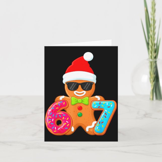 Funny Gingerbread Six Seven 67 Ice Cream Drip Chri Card (Front)