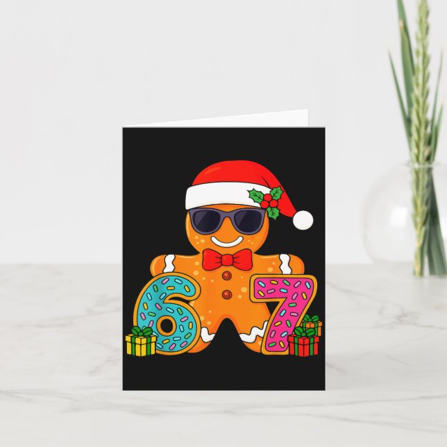 Funny Gingerbread Six Seven 67 Ice Cream Drip Chri Card (Front)