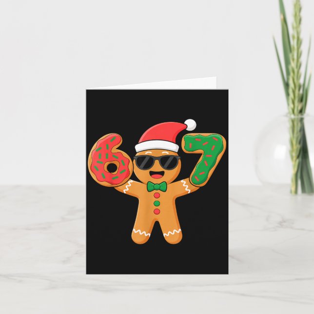 Funny Gingerbread Six Seven 67 Ice Cream Drip Chri Card (Front)