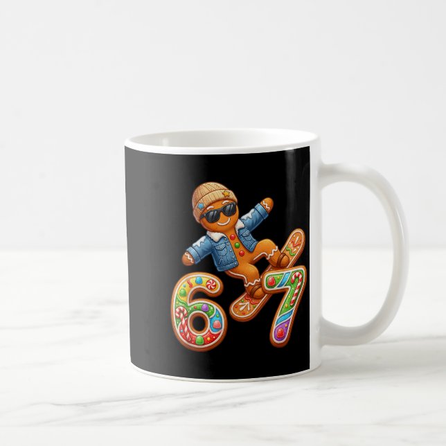 Funny Gingerbread Six Seven 67 Ice Cream Drip Chri Coffee Mug (Right)