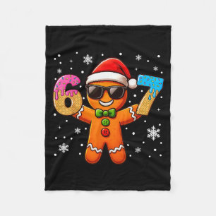 Funny Gingerbread Six Seven 67 Ice Cream Drip Chri Fleece Blanket
