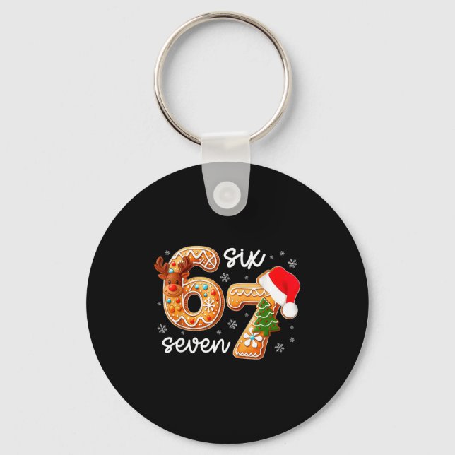 Funny Gingerbread Six Seven 67 Ice Cream Drip Chri Key Ring (Front)