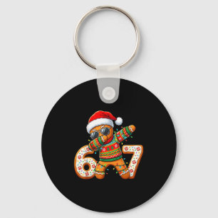 Funny Gingerbread Six Seven 67 Ice Cream Drip Chri Key Ring