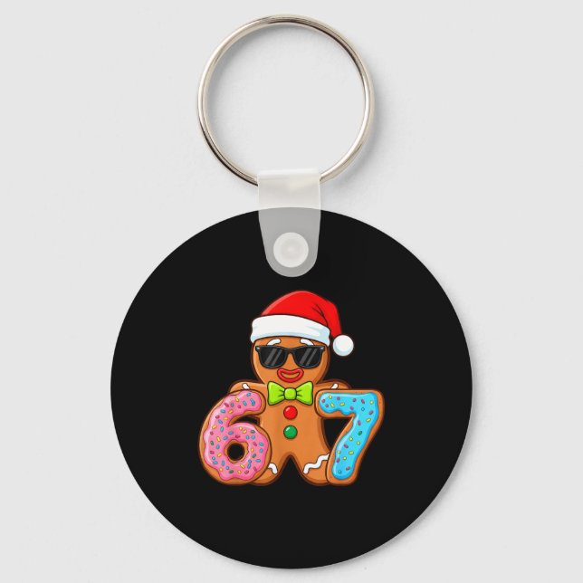 Funny Gingerbread Six Seven 67 Ice Cream Drip Chri Key Ring (Front)