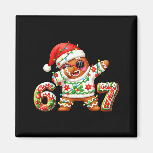 Funny Gingerbread Six Seven 67 Ice Cream Drip Chri Magnet
