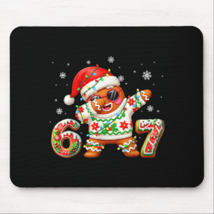 Funny Gingerbread Six Seven 67 Ice Cream Drip Chri Mouse Pad