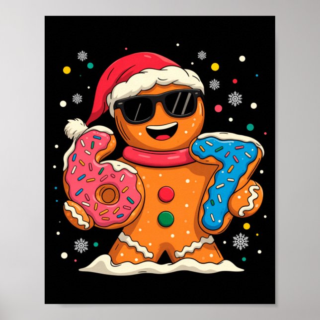 Funny Gingerbread Six Seven 67 Ice Cream Drip Chri Poster (Front)