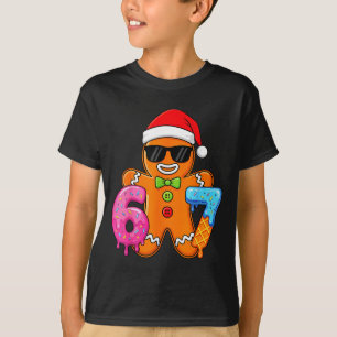 Funny Gingerbread Six Seven 67 Ice Cream Drip Chri T-Shirt