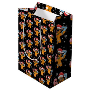 Funny Gingerbread Six Seven 67 Ice Cream Drip Xmas Medium Gift Bag