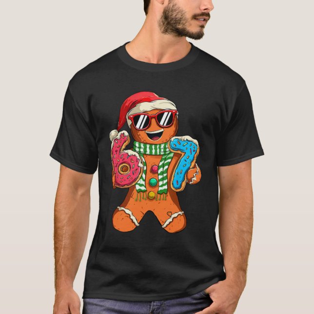 Funny Gingerbread Six Seven 67 Meme Ice Cream Chri T-Shirt (Front)