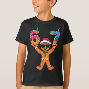 Funny Gingerbread Six Seven Meme Christmas Brainro T-Shirt