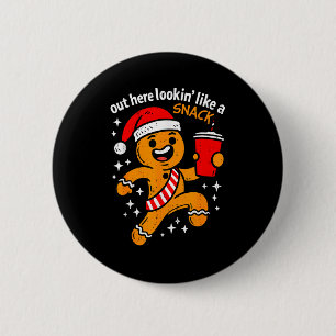 Funny Gingerbread Snack Christmas Xmas Teens Girls 6 Cm Round Badge
