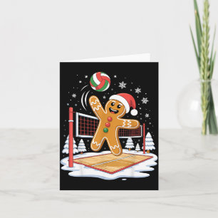 Funny Gingerbread Volleyball Player Christmas Card