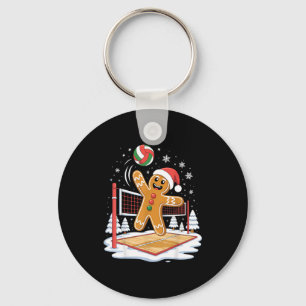 Funny Gingerbread Volleyball Player Christmas  Key Ring