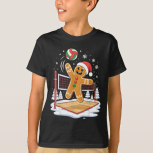 Funny Gingerbread Volleyball Player Christmas  T-Shirt