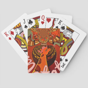 Funny Giraffe: A Kaleidoscopic African Charm Playing Cards