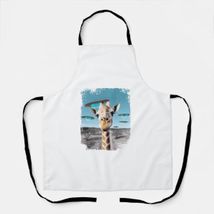 Funny Giraffe Africa Savannah Selfie with Alien UF Apron
