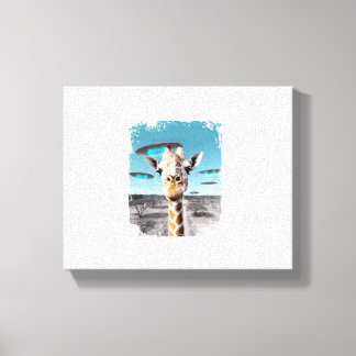 Funny Giraffe Africa Savannah Selfie with Alien UF Canvas Print