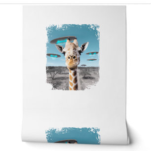 Funny Giraffe Africa Savannah Selfie with Alien UF Wallpaper