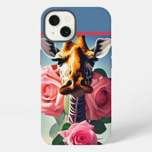 Funny Giraffe and Roses Surreal iPhone 13 Case
