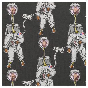 Funny giraffe astronaut  fabric