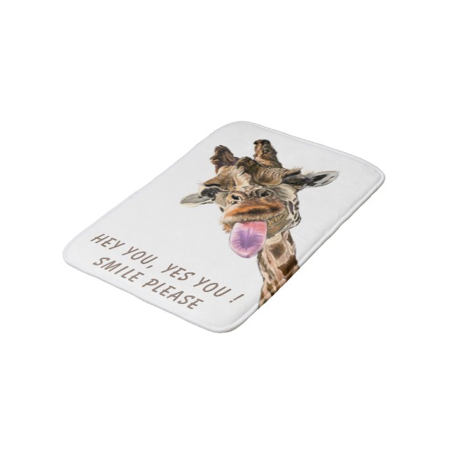 Funny Giraffe Bath Mat (Angled)