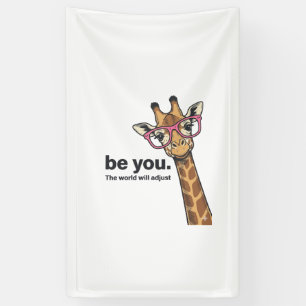 Funny Giraffe Be You Vintage Engraving Shirt Desig Banner