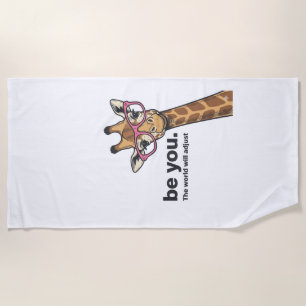 Funny Giraffe Be You Vintage Engraving Shirt Desig Beach Towel