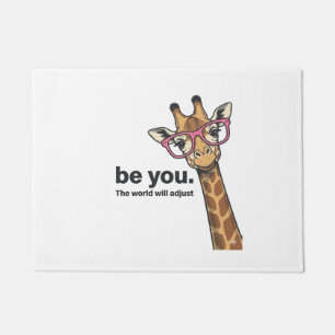 Funny Giraffe Be You Vintage Engraving Shirt Desig Doormat