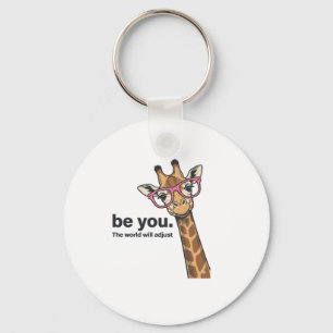 Funny Giraffe Be You Vintage Engraving Shirt Desig Key Ring