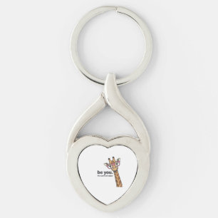 Funny Giraffe Be You Vintage Engraving Shirt Desig Key Ring