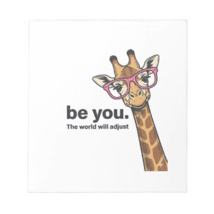 Funny Giraffe Be You Vintage Engraving Shirt Desig Notepad