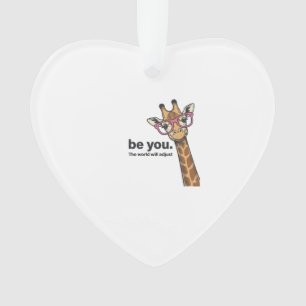 Funny Giraffe Be You Vintage Engraving Shirt Desig Ornament