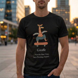 Funny Giraffe Best View Says Nothing T-Shirt Tri-Blend Shirt