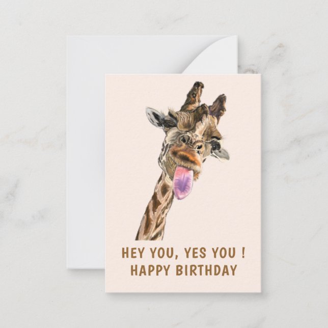 Funny Giraffe Birthday Card (Front)