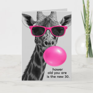 Funny Giraffe Birthday How Old You Are Is the New Card