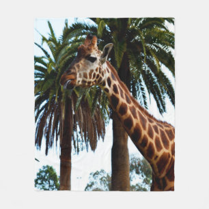 Funny Giraffe Blowing A Raspberry, Medium Fleece Blanket