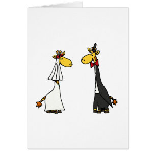 Funny Giraffe Bride and Groom Wedding Cartoon