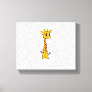 Funny Giraffe Camelopard Lifting Gym Motivation  Canvas Print