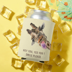 Funny Giraffe Can Cooler
