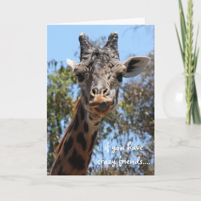 Funny Giraffe Card, friends are everything! Card (Front)