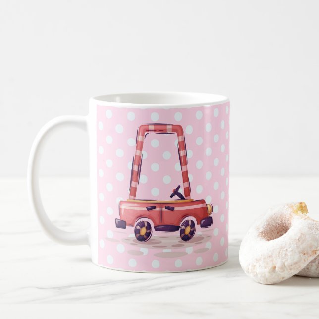 Funny Giraffe Collection - Pink Coffee Mug (With Donut)