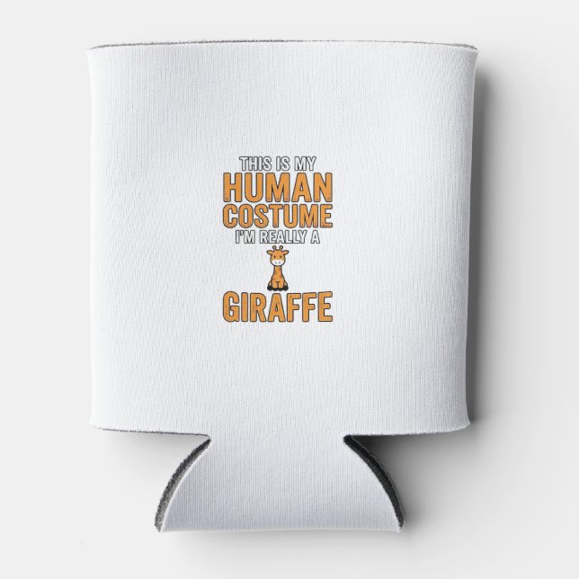 Funny Giraffe Costume Vector Shirt Design_1 Can Cooler (Front)
